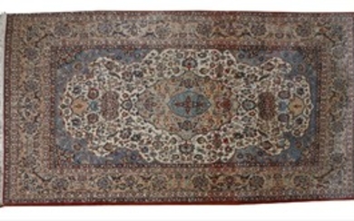 A modern Isfahan carpet, the pale ground with all-over design, 218 x 138cm