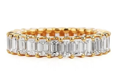 3.82 carat Baguette Cut Diamond Yellow 14K Gold Eternity Band Ring