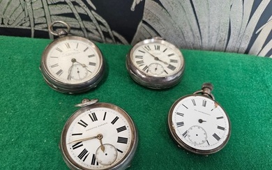 4 Pocket watches - 2 Stamped 925 Silver