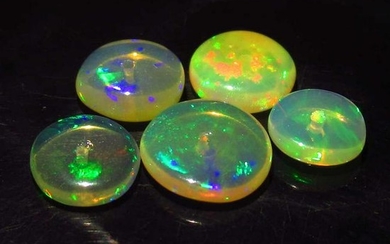 4.14 Ct Genuine 5 Ethiopian Drilled Round Opal Beads