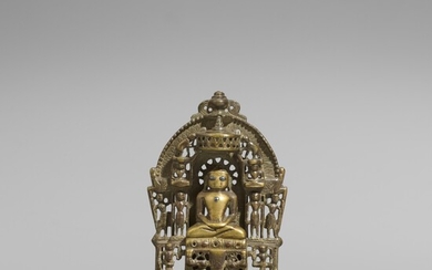 A Gujarati/Rajasthani copper alloy Jain altar. 15th/17th century