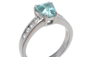 A tourmaline and diamond ring
