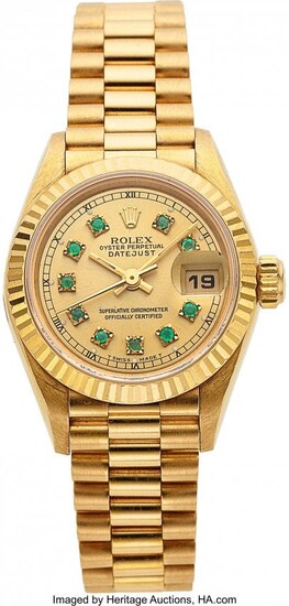 54029: Rolex, Lady's Oyster Perpetual DateJust, 18k Gol