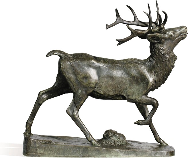 After a model by Antoine-Louis Barye (1795-1875), French, late 19th century Stag