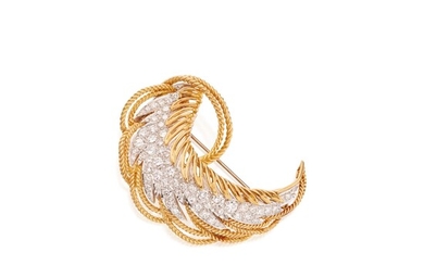 Gold and Diamond Clip-Brooch, Tiffany & Co.