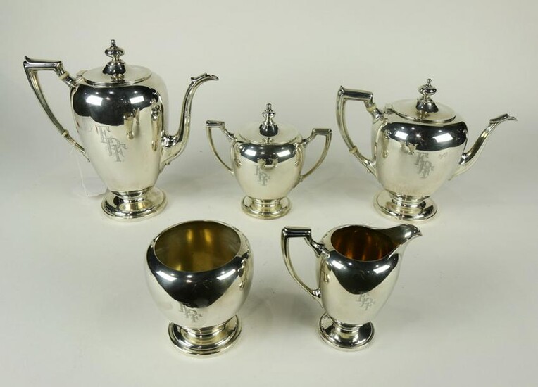 Reed and Barton sterling five pc hot beverage service