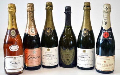 6 bottles Fine Champagne to include Dom Perignon