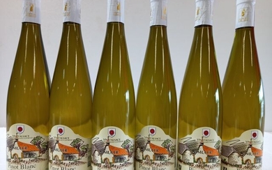 6 bouteilles de Pinot blanc. Alsace. 2019.... - Lot 29 - Enchères Maisons-Laffitte
