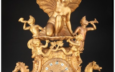 61029: A Napoleon III Gilt Bronze Mantel Clock: Birth o