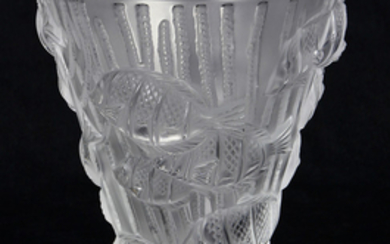 Lalique, France, frosted glass vase