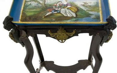 Small table from the 19th century, France. Painted