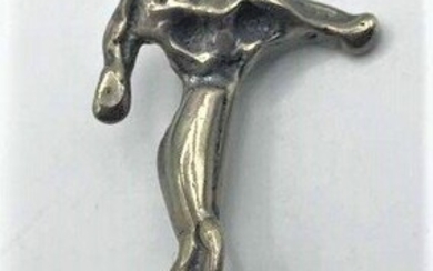 .925 Sterling Silver Signed Modernism Figure Pin Brooch