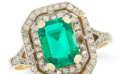 A 1.77 CARAT COLOMBIAN EMERALD AND DIAMOND RING set