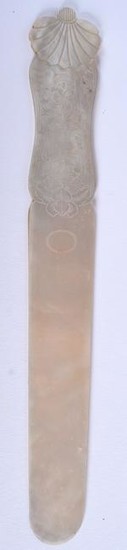 A 19TH CENTURY CHINESE CARVED MOTHER OF PEARL LETTER