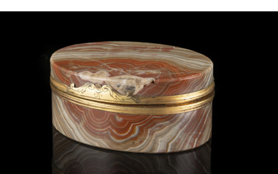 A 19th-century agate and gilt metal box (cm 8x3,5x6) (major defects)