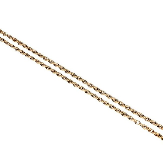 A 19th century gilt metal neck chain