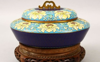 A 20TH CENTURY CHINESE CLOISONNE BOWL & COVER, the