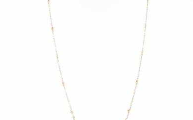 A 9ct rose gold fancy link chain necklace. The chain necklac...