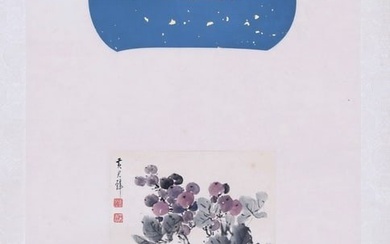 A CHINESE PAINTING OF FLOWERS AND FRUITS