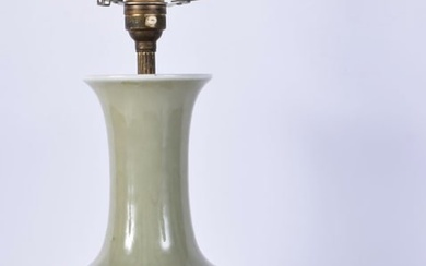 A Chinese Porcelain Celadon lamp base 34 cm.