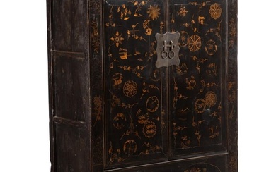 A Chinese lacquered wood cabinet
