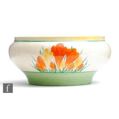 A Clarice Cliff Ivor shape bowl circa 1930, hand painted in ...