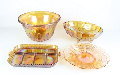 A Collection of Carnival Style Glasswares inc Large Bowls (Dia30.5cm) and Dishes