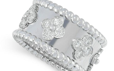 A DIAMOND PERLEE CLOVERS RING, VAN CLEEF & ARPELS in