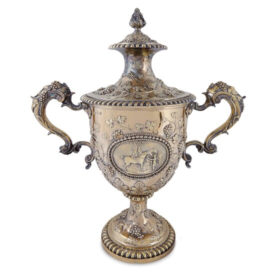 A George III silver-gilt equestrian trophy, 'Doncaster Cup' Daniel Smith and Robert Sharp, London, 1767
