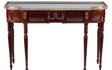 A George III style galleried mahogany console table 84...
