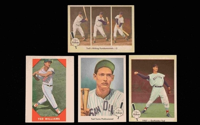 A Group of Four Ted Williams Fleer Baseball Cards