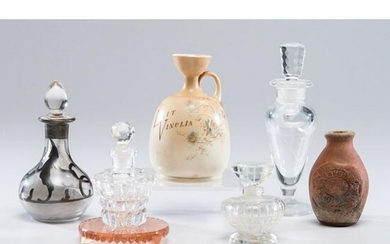 A Group of Glass and Ceramic Perfume Bottles