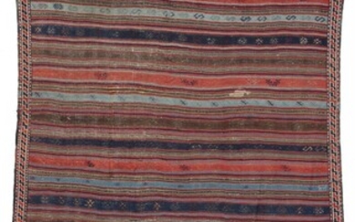 A Guchan Kurdish kilim, Persia. Horisontal band in different colors. Mid 20th...