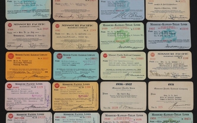 A LARGE COLLECTION OF RAILROAD PASSES DATED 1902-1954
