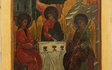 A LARGE ICON SHOWING THE OLD TESTAMENT TRINITY