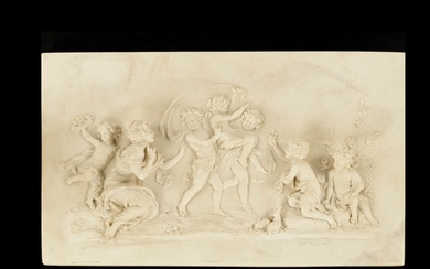 A LATE 19TH CENTURY CAST COMPOSITE WHITE MARBLE CLASSICAL PL...