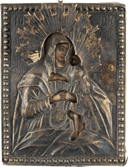 A MINIATURE ICON SHOWING THE MOTHER OF GOD 'SEEKING OF