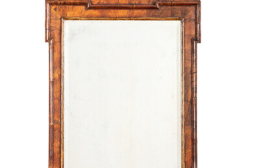 A Neoclassical Walnut Pediment Mirror