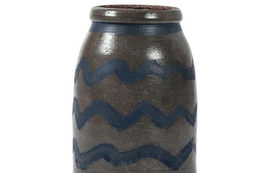 A One Gallon Pennsylvania Cobalt Striped Stoneware