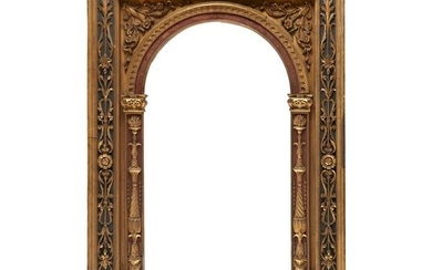 A Renaissance style painted and gilt tabernacle frame