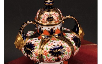 A Royal Crown Derby Imari pattern compressed ovoid two-handl...