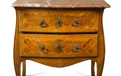 A SWISS WALNUT PARQUETRY SMALL COMMODE, IN THE STYLE OF MATTHÄUS FUNK, POSSIBLY BERN, CIRCA 1760