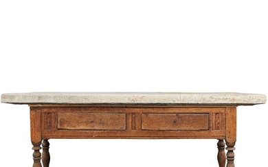 A Swedish stone top table dated 1864.