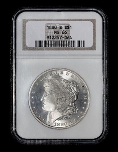 A United States 1880-S Morgan Silver $1 Coin