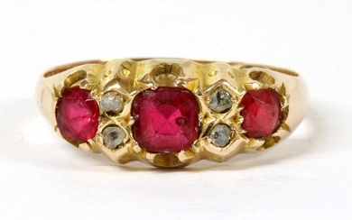 A Victorian 15ct gold paste and diamond ring