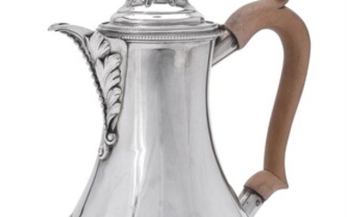 A Victorian silver baluster half reeded coffee pot by Martin