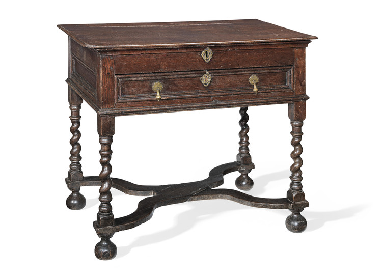 A William & Mary joined oak box-top centre table, circa 1690