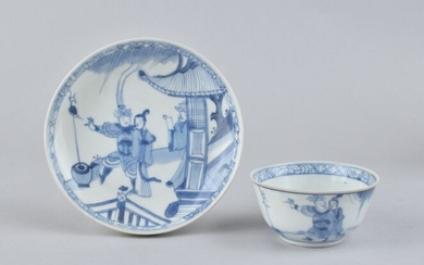 A blue and white tea bowl & saucer from the Ca Mau wreck - Porcelain - China - Yongzheng (1723-1735)