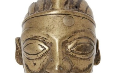 A brass head of Vishnu, India, 18th...