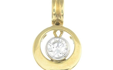 A brilliant-cut diamond pendant.Estimated diamond